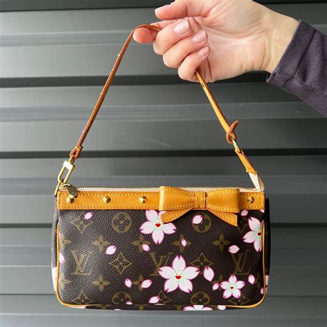 louis vuitton takashi murakami cherry blossom flower stud bag